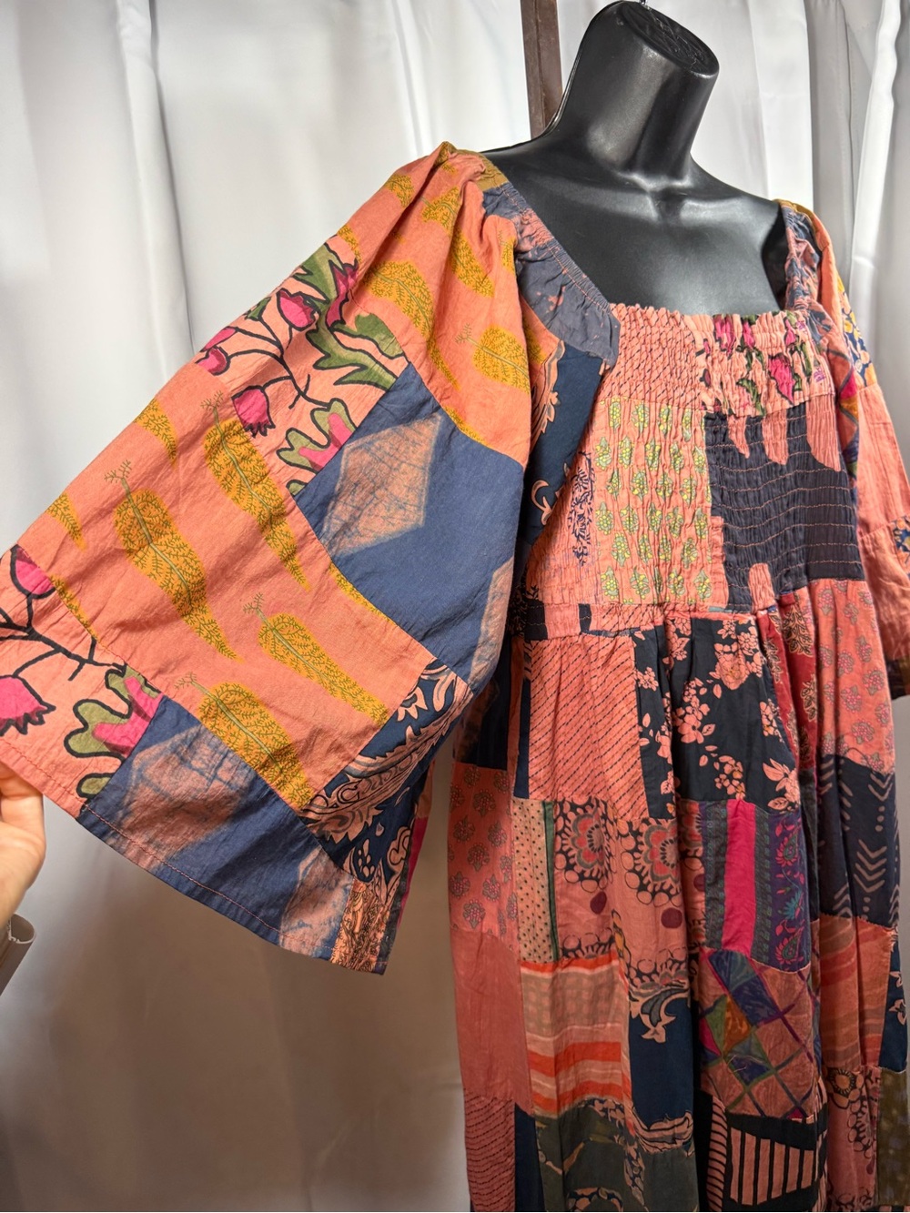 Bohemian Patchwork Maxi Dress | Cottage Core | Bohemian Comfort - Picture 5 of 15